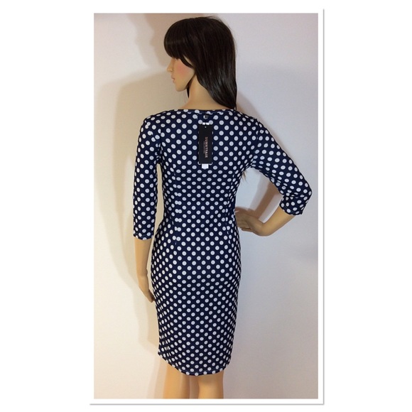 ADORABLE POLKA DOT MIDI BODY CON DRESS - Picture 2 of 4